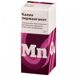 Калия перманганат порошок для приготовления раствора для местного и наружного применения флакон с лопаткой 5 г Обновление