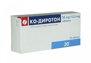 Ко-Диротон таблетки 20 мг+12,5 мг 30 шт.