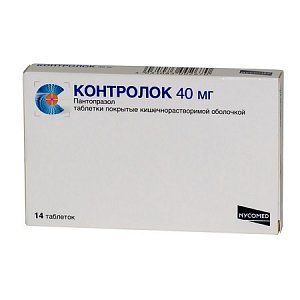 Контролок таблетки покрытые кишечнорастворимой оболочкой 40 мг 14 шт.