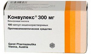 Конвулекс капсулы кишечнорастворимые 300 мг 100 шт.
