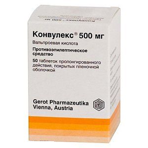 Конвулекс таблетки пролонгированного действия покрытые пленочной оболочкой 500 мг 50 шт.