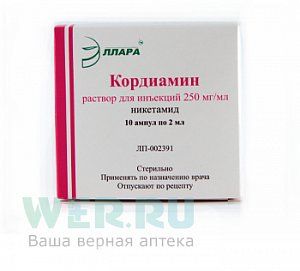 Кордиамин раствор для инъекций 250 мг/мл ампулы 2  мл 10 шт.