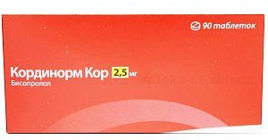 Кординорм Кор таблетки 2,5 мг 90 шт.