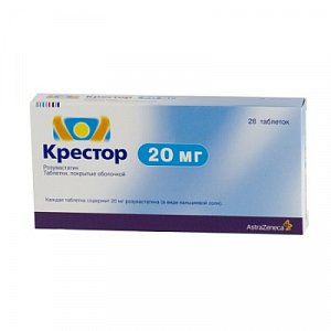 Крестор таблетки покрытые пленочной оболочкой 20 мг 28 шт.
