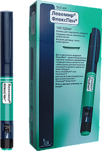 Левемир Флекспен  раствор для подкожного введения 100 ЕД/мл шприц-ручка 3 мл 5 шт.
