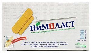 Лейкопластырь бактерицидный 1,9 см x 7,2 см 100 шт. Нимпласт