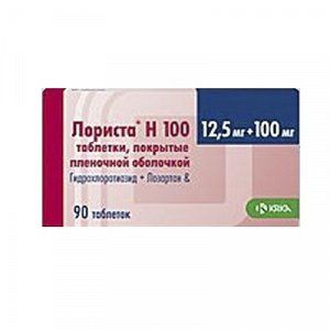 Лориста Н таблетки покрытые пленочной оболочкой  12,5 мг+100 мг 90 шт.