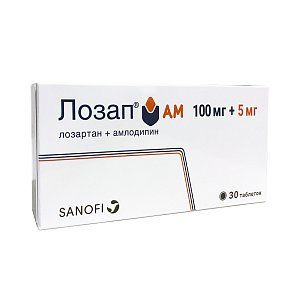 Лозап АМ таблетки покрытые пленочной оболочкой 5 мг+100 мг 30 шт.
