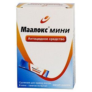 Маалокс Мини суспензия для приема внутрь пакетики 4,3 мл 6 шт.