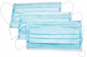Маска медицинская нестерильная трехслойная на резинке 50 шт.