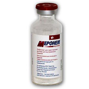 Меронем порошок для раствора для внутривенного введения 1 г флакон 1 шт.