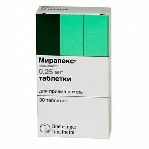 Мирапекс таблетки 0,25 мг 30 шт.