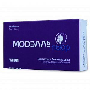Модэлль Пьюр таблетки покрытые пленочной оболочкой 2мг+35мкг 63 шт.