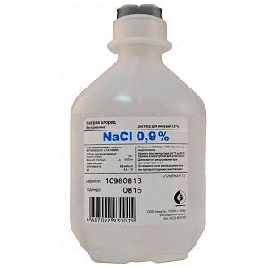 Натрия хлорид раствор для инфузий 0,9% флакон 500 мл 1 шт. Мосфарм
