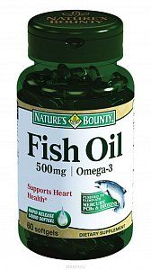 Nature`s Bounty Рыбий Жир Омега-3 500 мг капсулы 60 шт. (БАД)