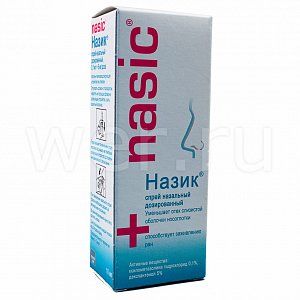 Назик спрей назальный дозированный 0,1 мг+5 мг/доза 10 мл