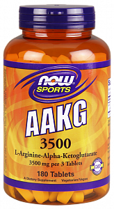 NOW ААКГ L-аргинин-альфа-кето-глюкорат таблетки 3500 мг 180 шт. (БАД)