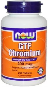 NOW Хром ГТФ таблетки 200 мкг 250 шт. (БАД)