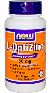 NOW L-Оптицинк капсулы 100 шт. (БАД)