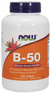 NOW В-50 Комплекс витаминов группы В таблетки 250 шт. (БАД)