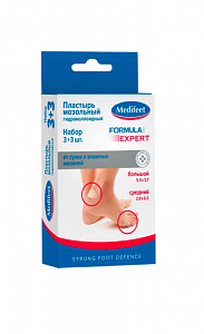 Пластырь мозольный гидроколлоидный набор 5,5 смx3,7 см 3 шт. + 2 смх6,5 см 3 шт.