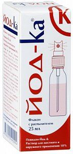 Йод-Ка раствор для местного и наружного применения 10% флакон с распылителем 25 мл Снежфарм
